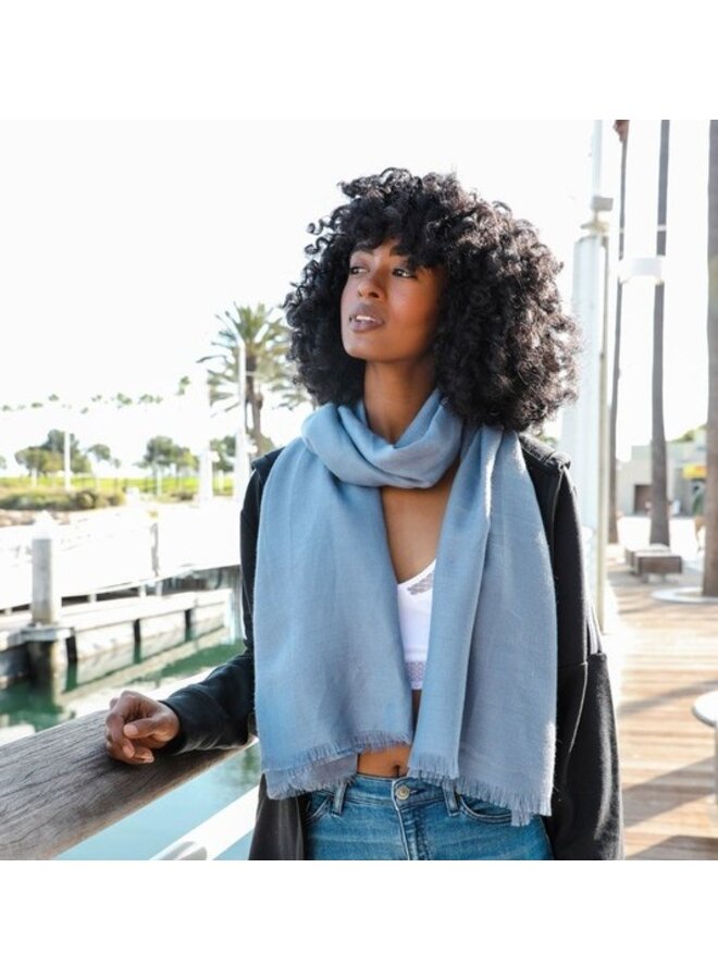 Soft Woven Frayed Edge Scarf
