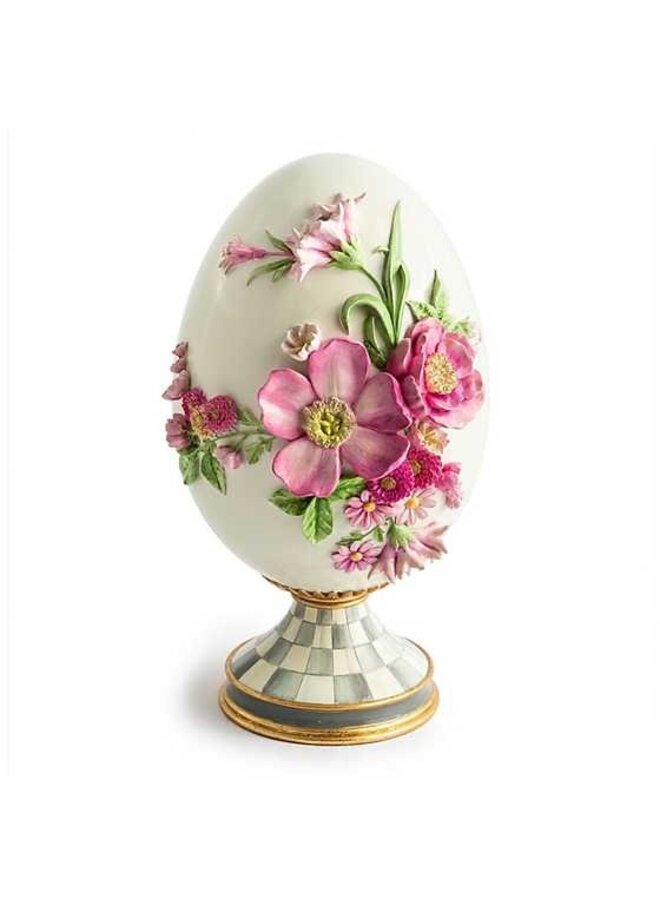 Touch of Pink Floral Pedestal Egg