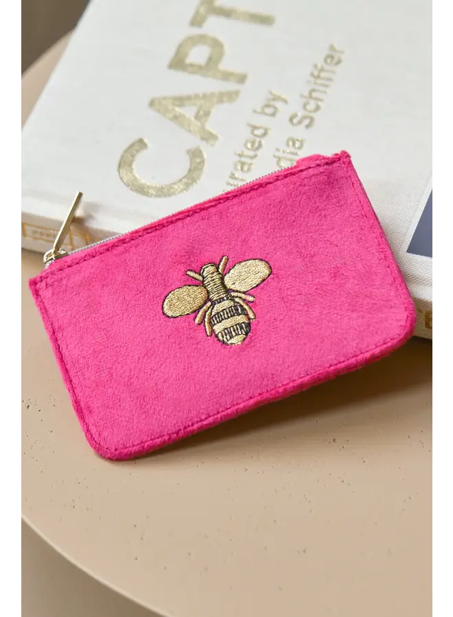 Hot Pink Bee Card Purse