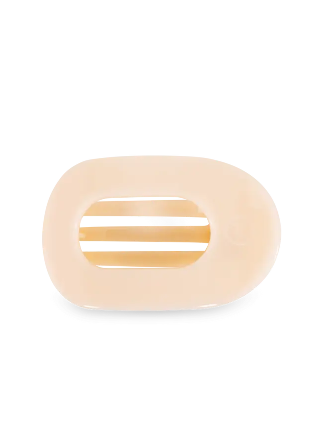 Large Flat Round Clip- Almond Beige