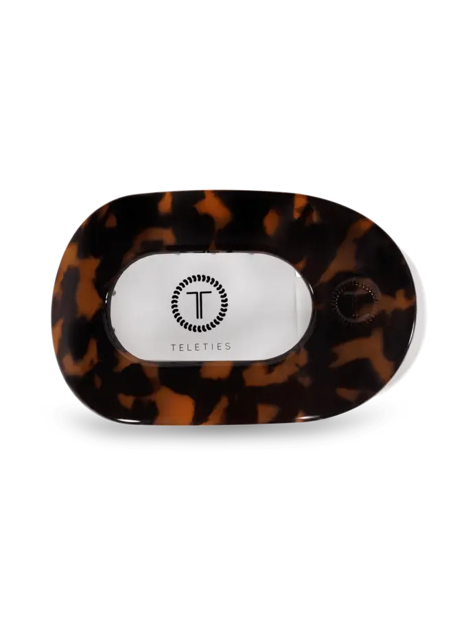 Round Flat Hair Clip - Large - Tortoise