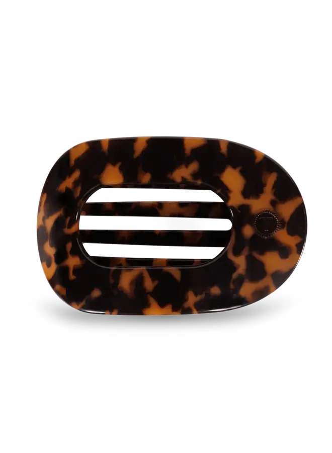 Large Flat Round Clip- Tortoise