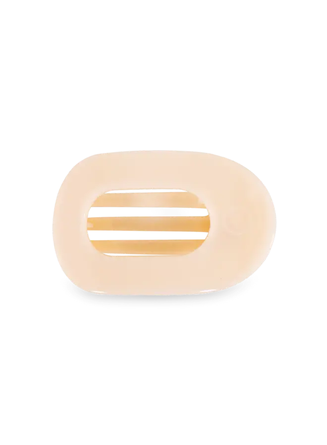Medium Flat Round Clip- Almond Beige