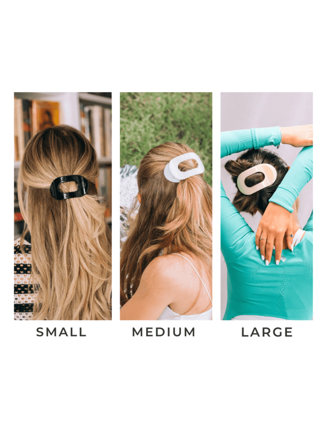 Medium Flat Round Clip- Almond Beige