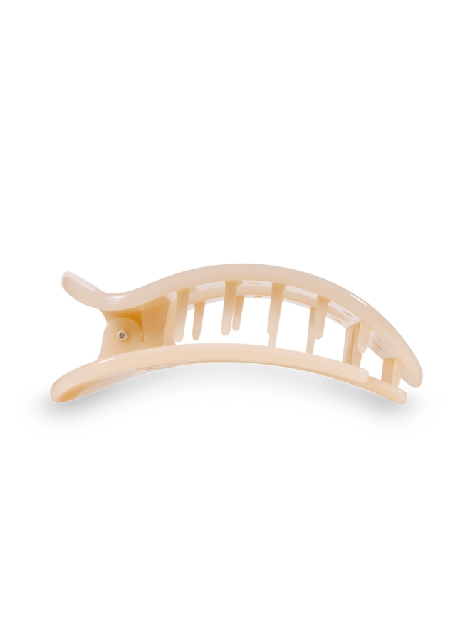 Medium Flat Round Clip- Almond Beige