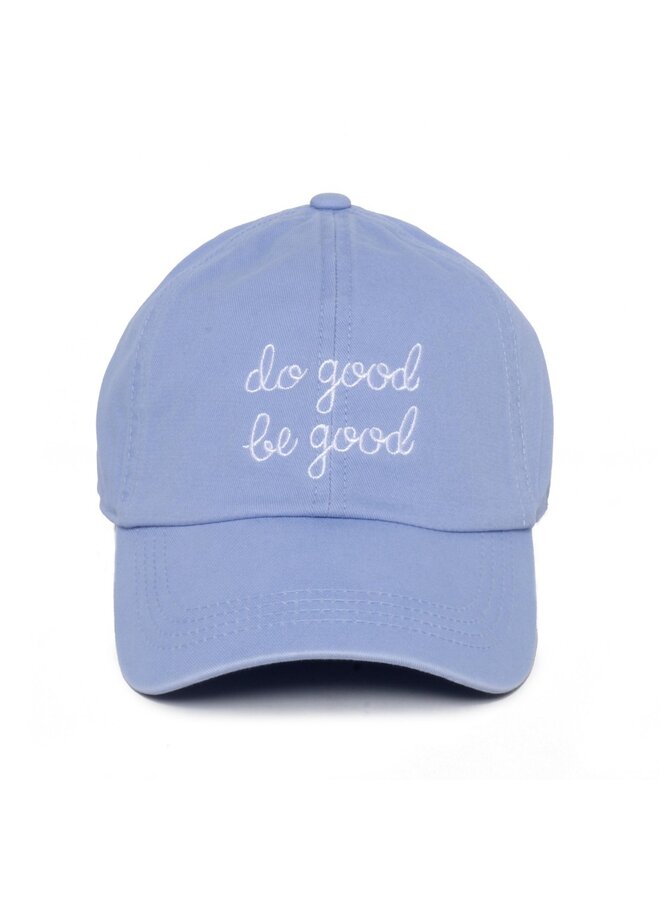 Embroidered 'do good be good' Baseball Cap - Light Blue