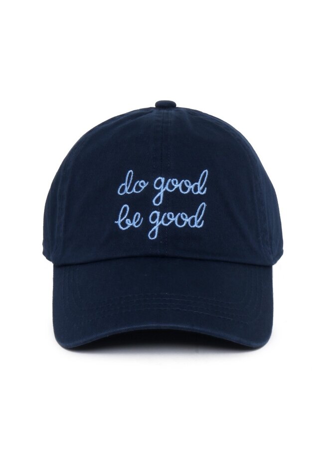 Embroidered 'do good be good' Baseball Cap - Dark Blue