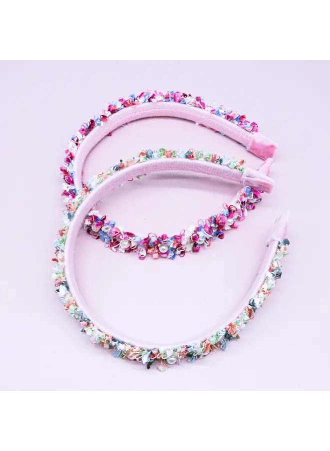 Confetti Pearl Headband - 2 Pack - Pink