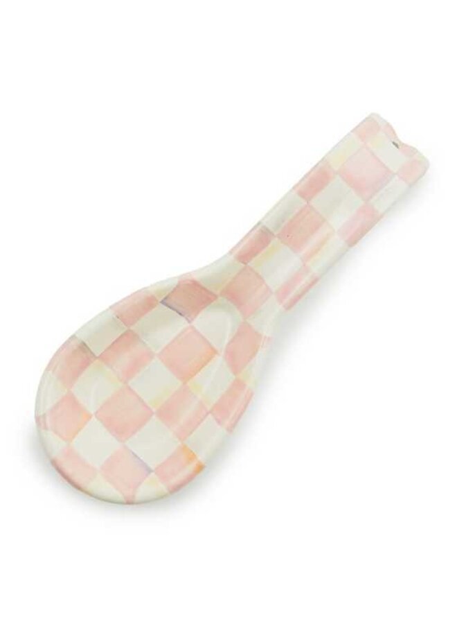Rosy Check Enamel Spoon Rest