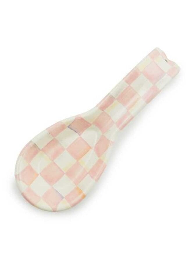 Rosy Check Enamel Spoon Rest
