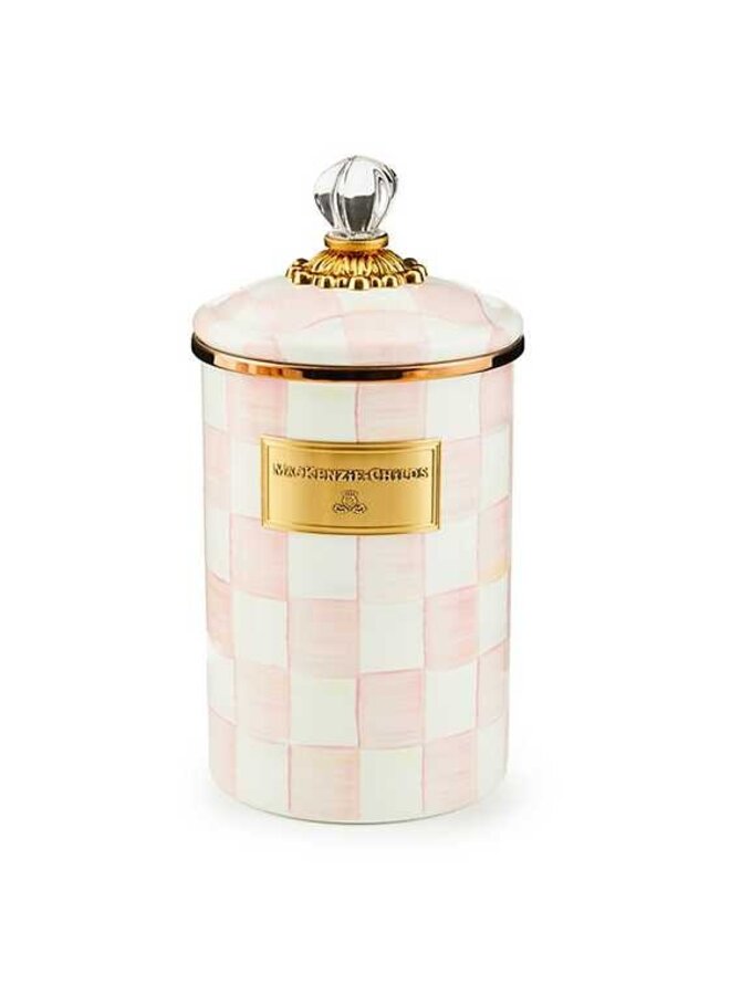 Rosy Check Enamel Canister - Large