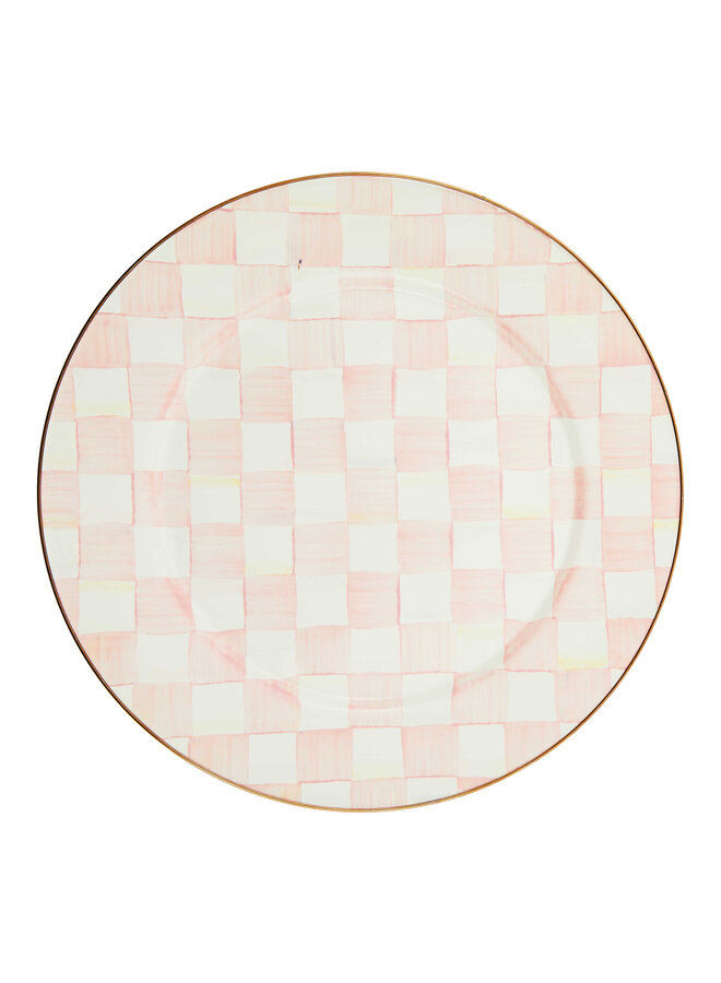 Rosy Check Enamel Serving Platter
