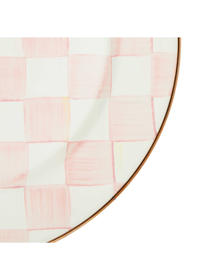 Rosy Check Enamel Serving Platter