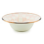 Rosy Check Enamel Serving Bowl