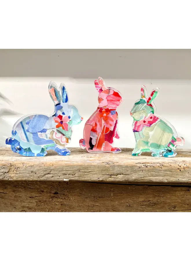 Acrylic Bunnies in Color - Set of 3