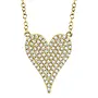 14K Yellow Gold and Diamond Pave Heart Necklace (.21ct/.55"L)