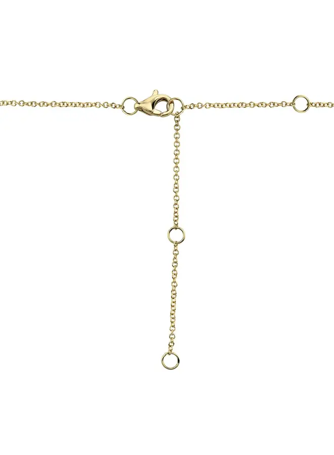 14K Yellow Gold and Diamond Pave Heart Necklace (.21ct/.55"L)