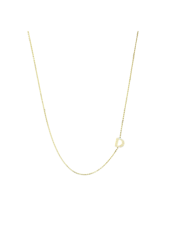 Personalized 14k & Diamond Initial Necklace - D