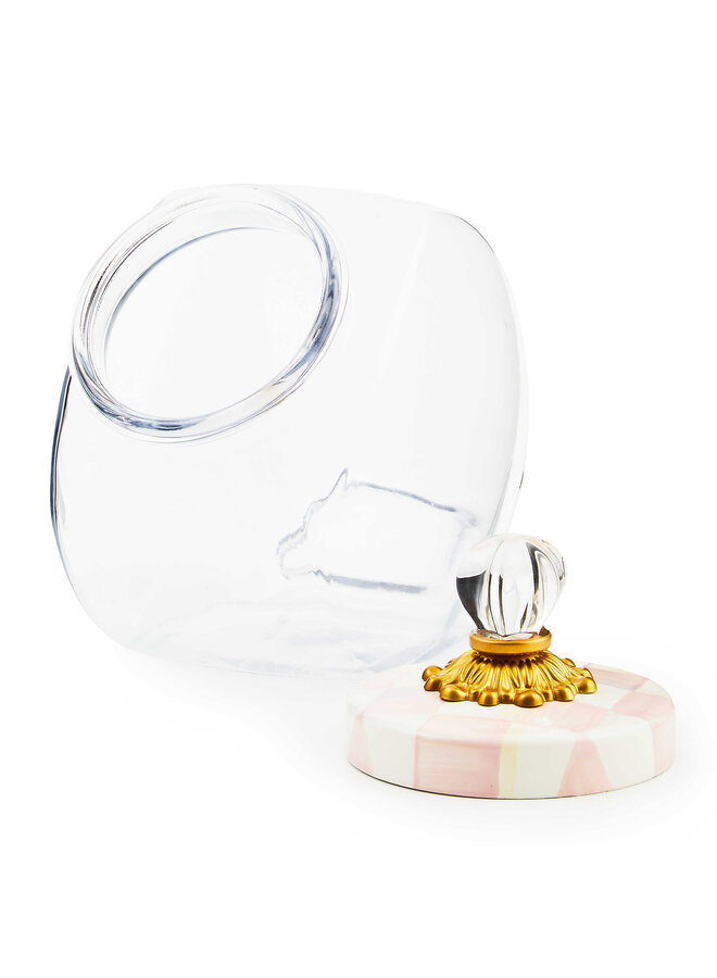Sweets Jar with Rosy Check Enamel Lid