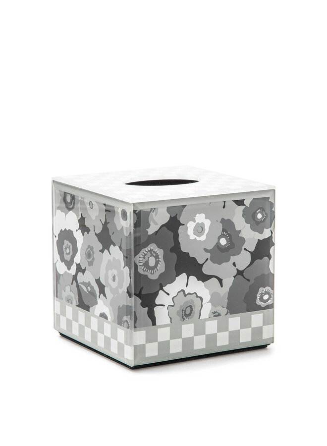 Always Flowers Grey Boutique Tissue Box Cover