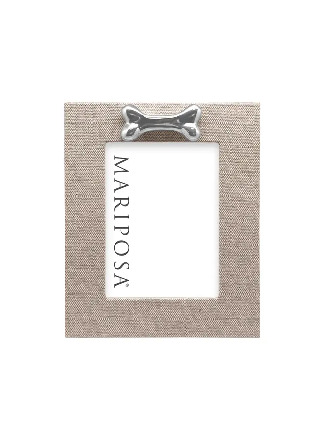 Natural Linen with Dog Bone 5x7 Frame Vertical