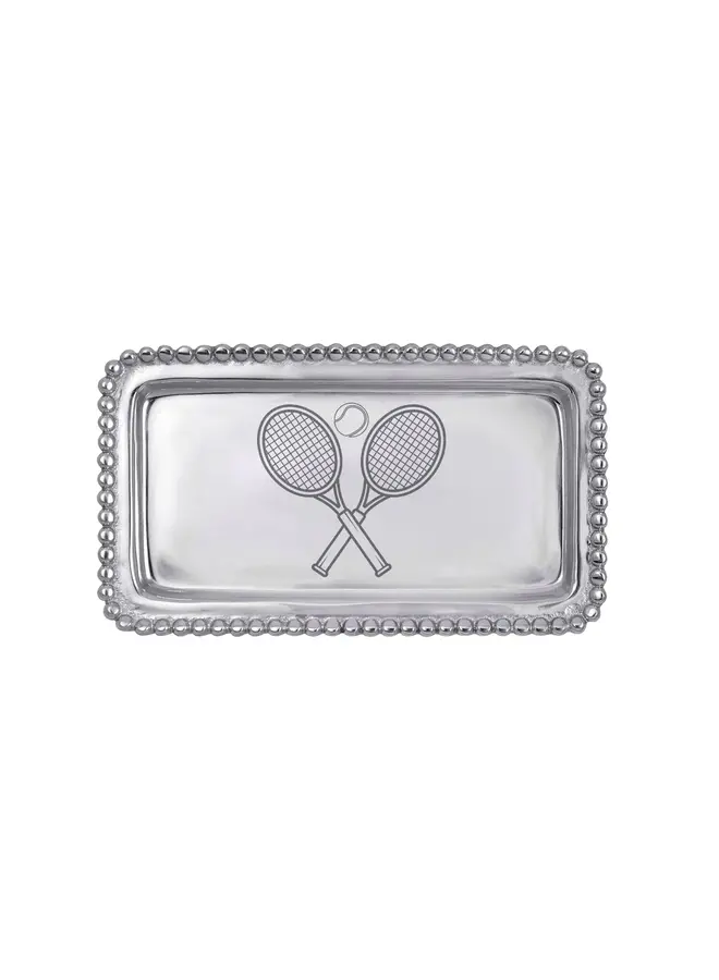 Tennis Racquets Beaded Statement Tray