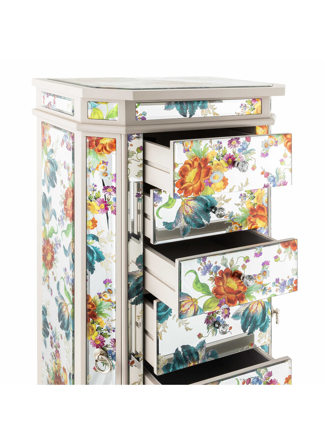 Flower Market Reflections Standing Jewelry Armoire
