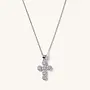 Diamond Cross Adjustable Necklace Silver