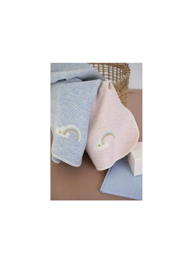 Baby Blanket Juwel Stripes/Rainbow - Rose