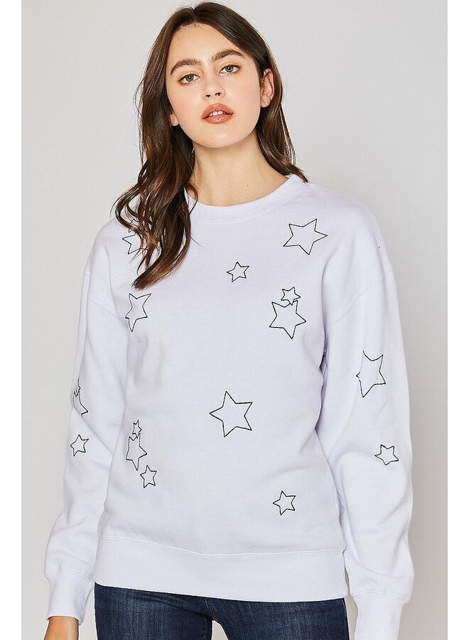 Peter Star Embroidered Fleece Sweatshirt