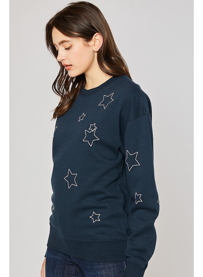 Peter Star Embroidered Fleece Sweatshirt