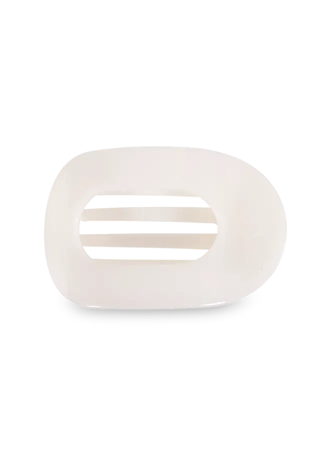 Large Flat Round Clip- Coconut White