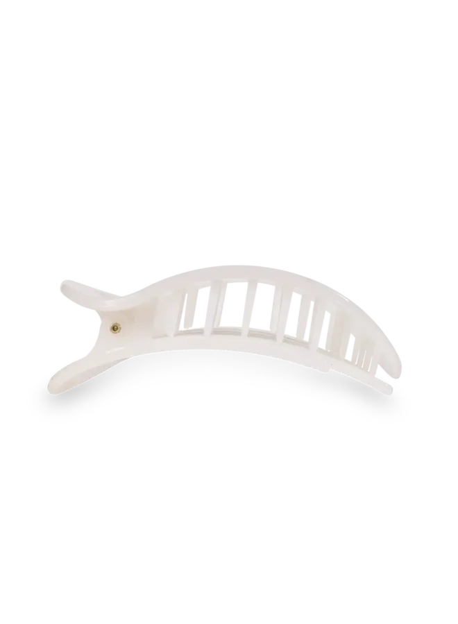 Large Flat Round Clip- Coconut White