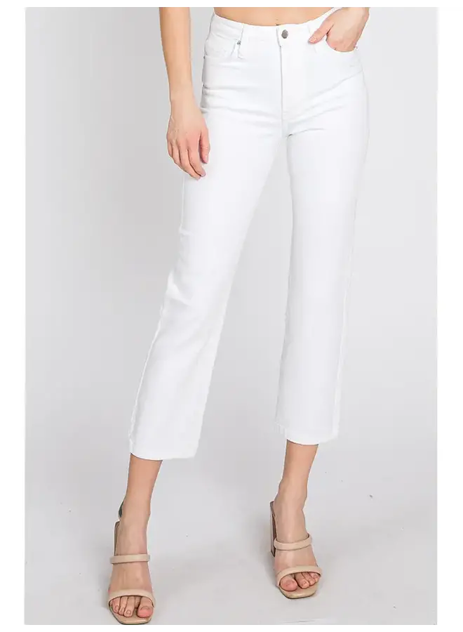 Siena High Rise Clean Straight Optic White