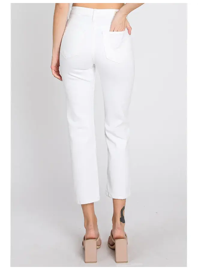 Siena High Rise Clean Straight Optic White