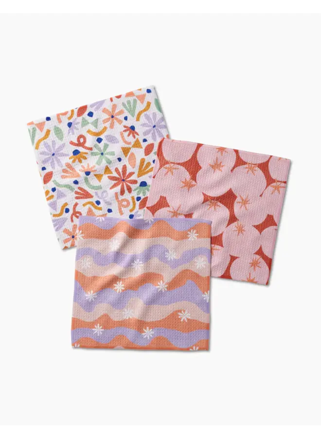 Summer Floral Party Dishcloth Set
