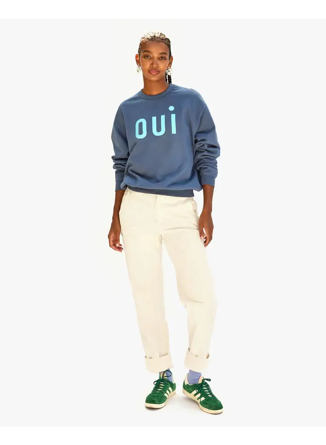Navy Oversized Sweatshirt- Oui