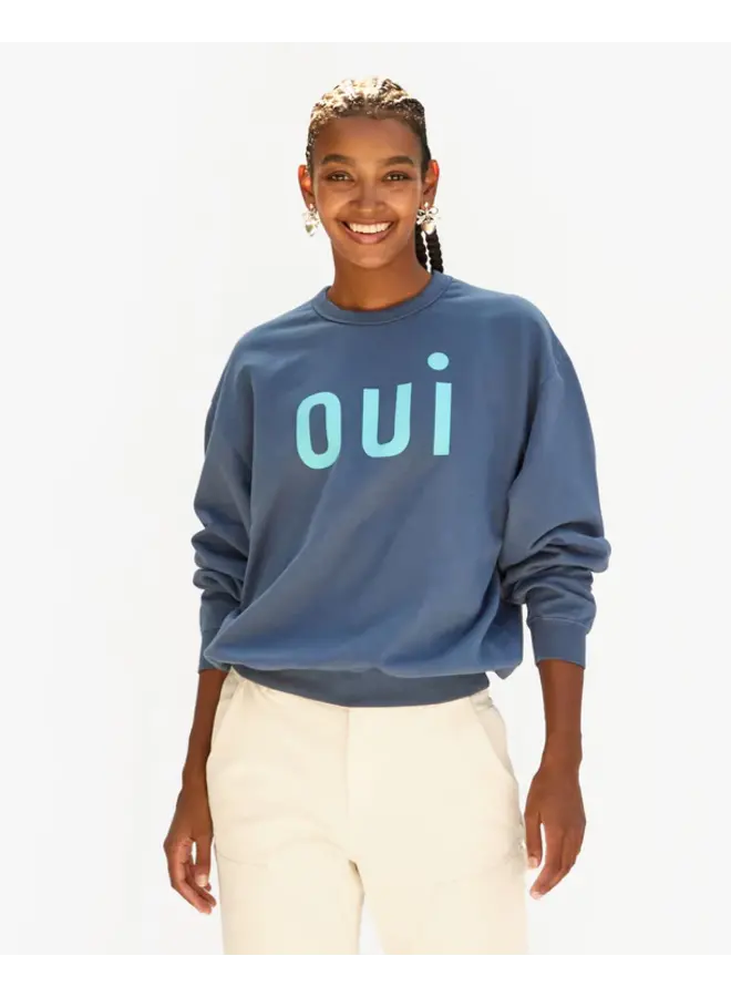 Navy Oversized Sweatshirt- Oui