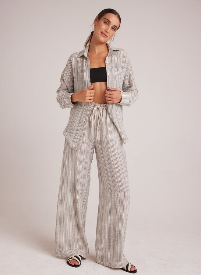 Drawcord Wide Leg Pant Eze Slub