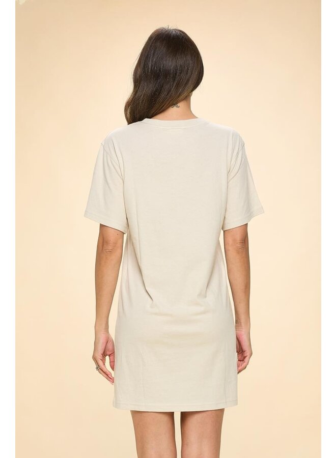 Washed Cotton T-shirt Dress