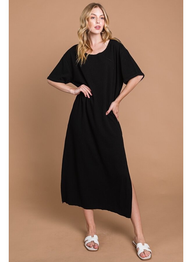 Short Sleeve Thermal Maxi Dress