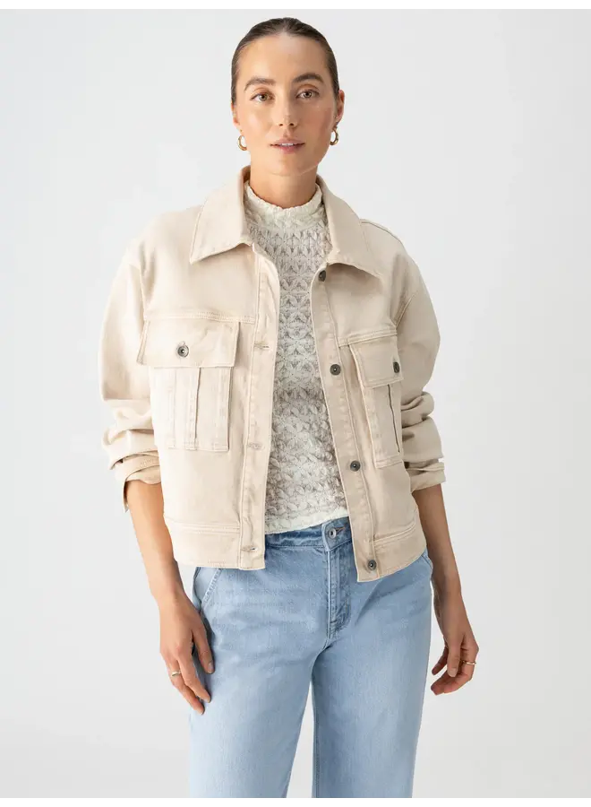 Cargo Denim Jacket Toasted Almond