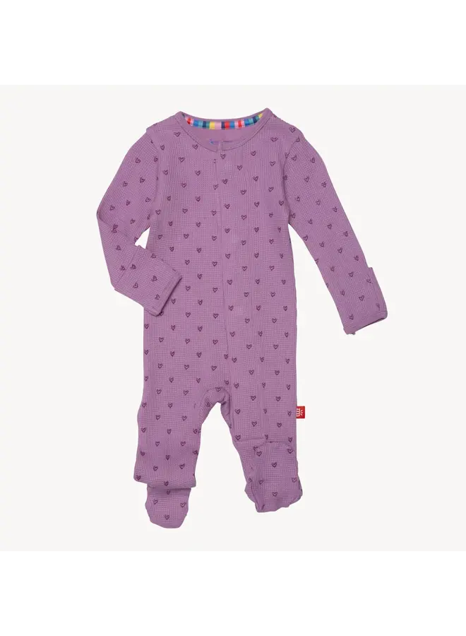 Pink Ribbon Print Footie