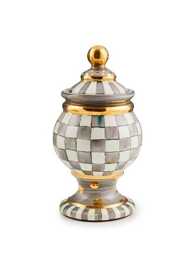 Sterling Check Ceramic Globe Canister