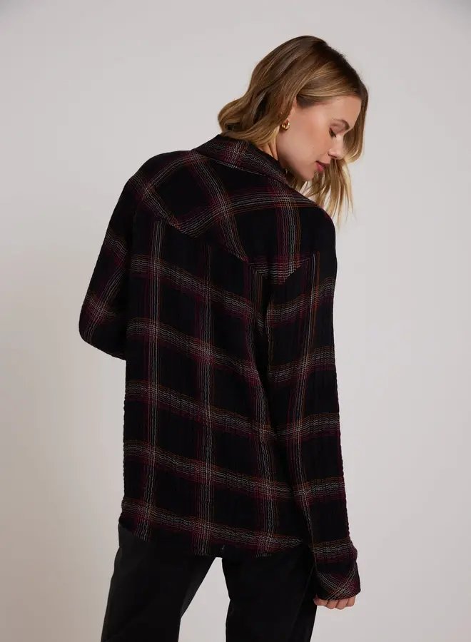 Oversized Shirt with Pocket Autumn Sunset