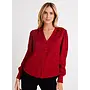 Smocked Cuff Button Down Garnet Red