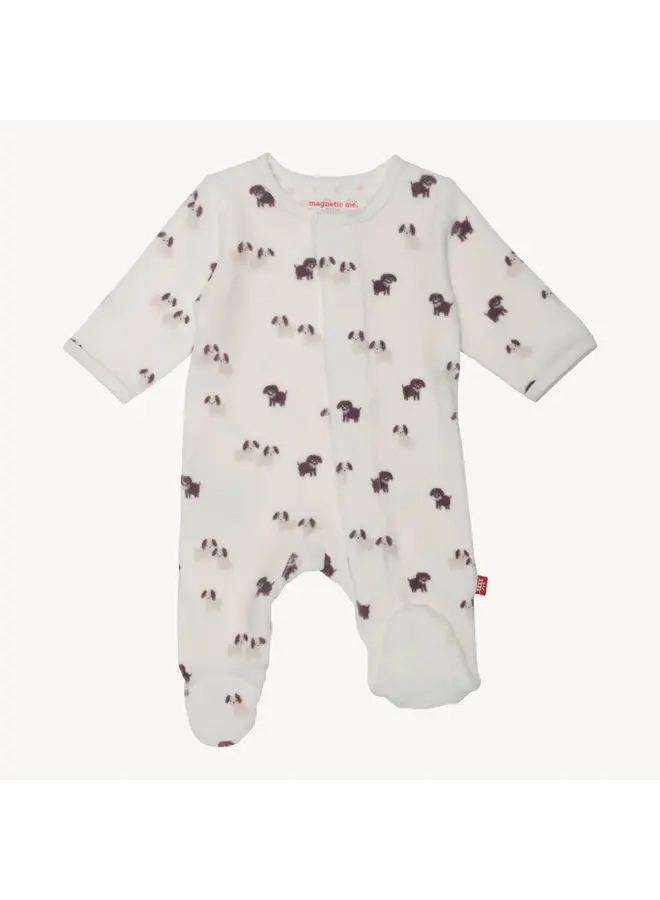 Puppy Love Velour Footie