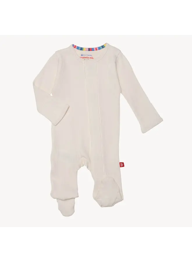 Whipped Cream Ribbed Cotton Footie
