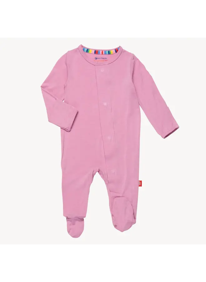 Mauve Ribbed Cotton Footie