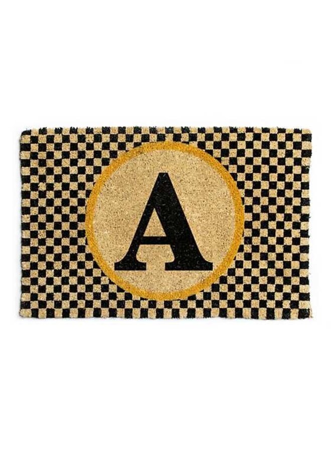 Single Letter Monogrammed Entrance Mat -A